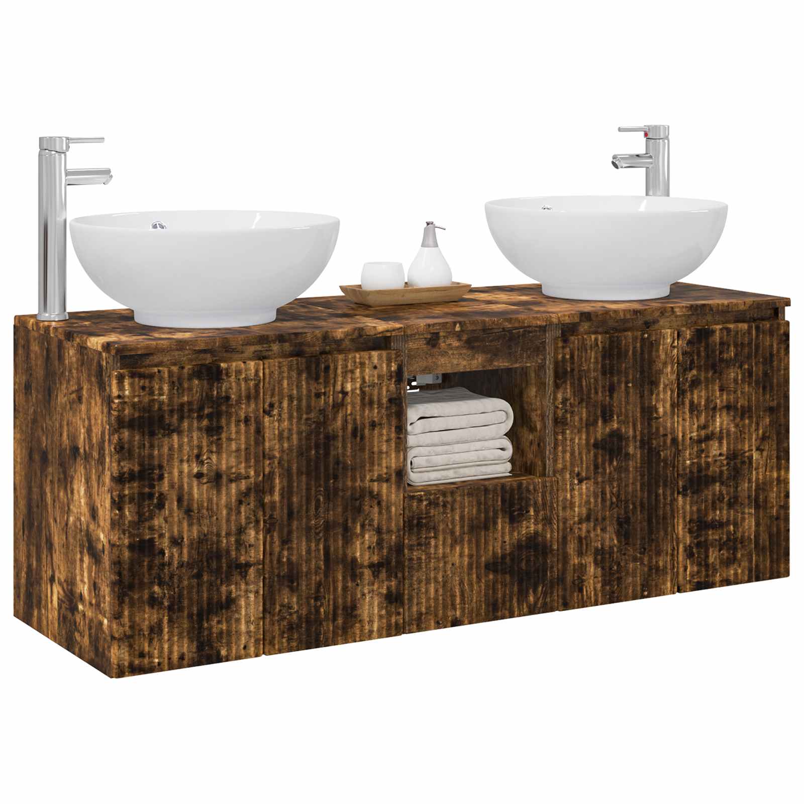 Ensemble d'armoire de salle de bain 3 pc Chêne fumé