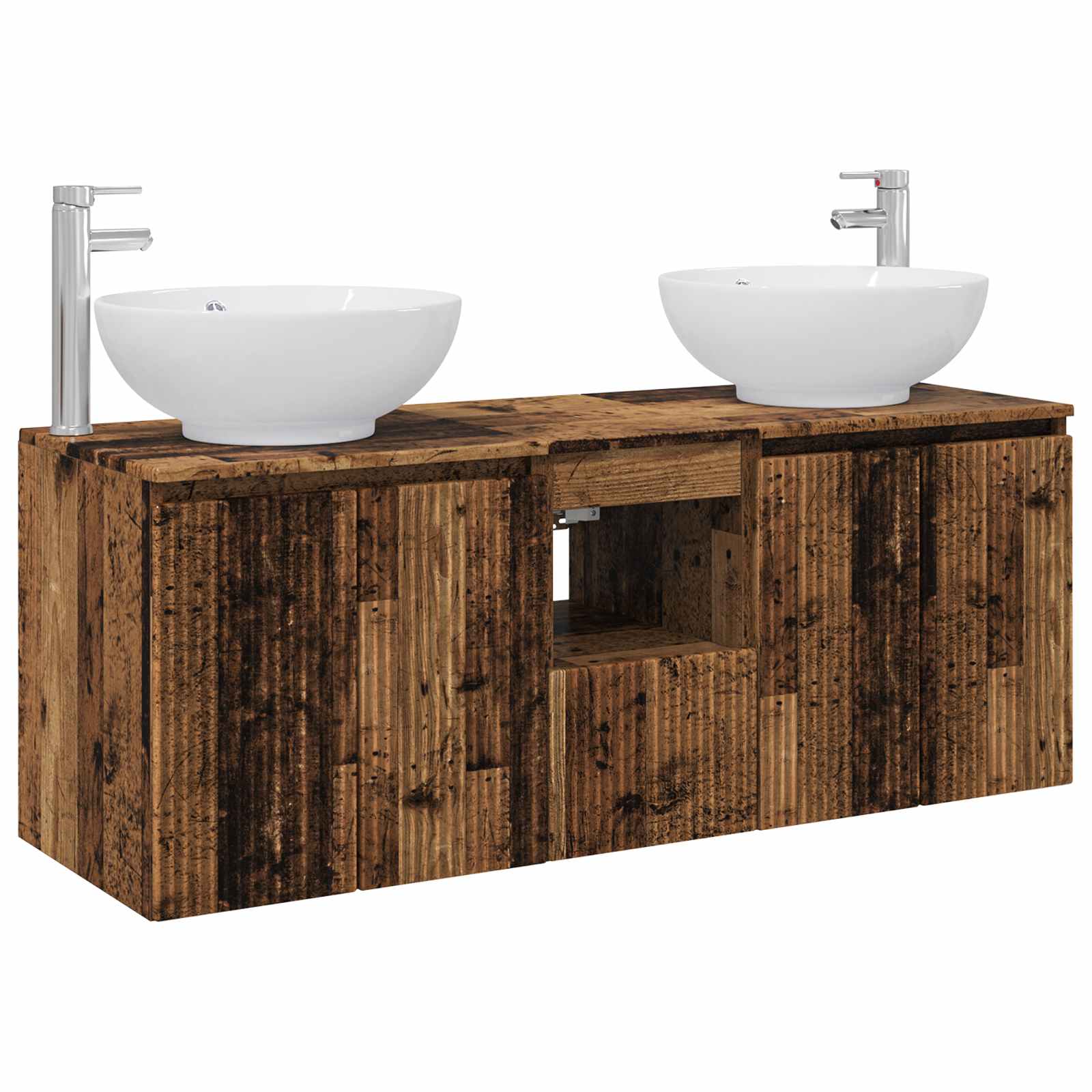 Ensemble d'armoire de salle de bain 3 pc Bois ancien