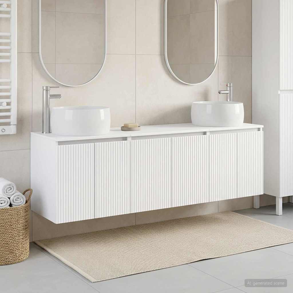 Ensemble d'armoire de salle de bain 3 pc Blanc