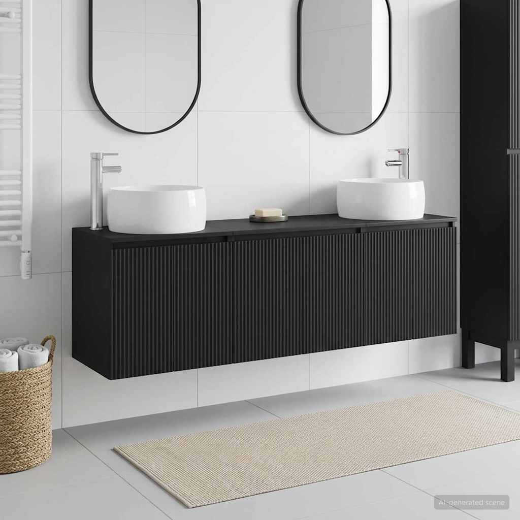Ensemble d'armoire de salle de bain 3 pc Noir