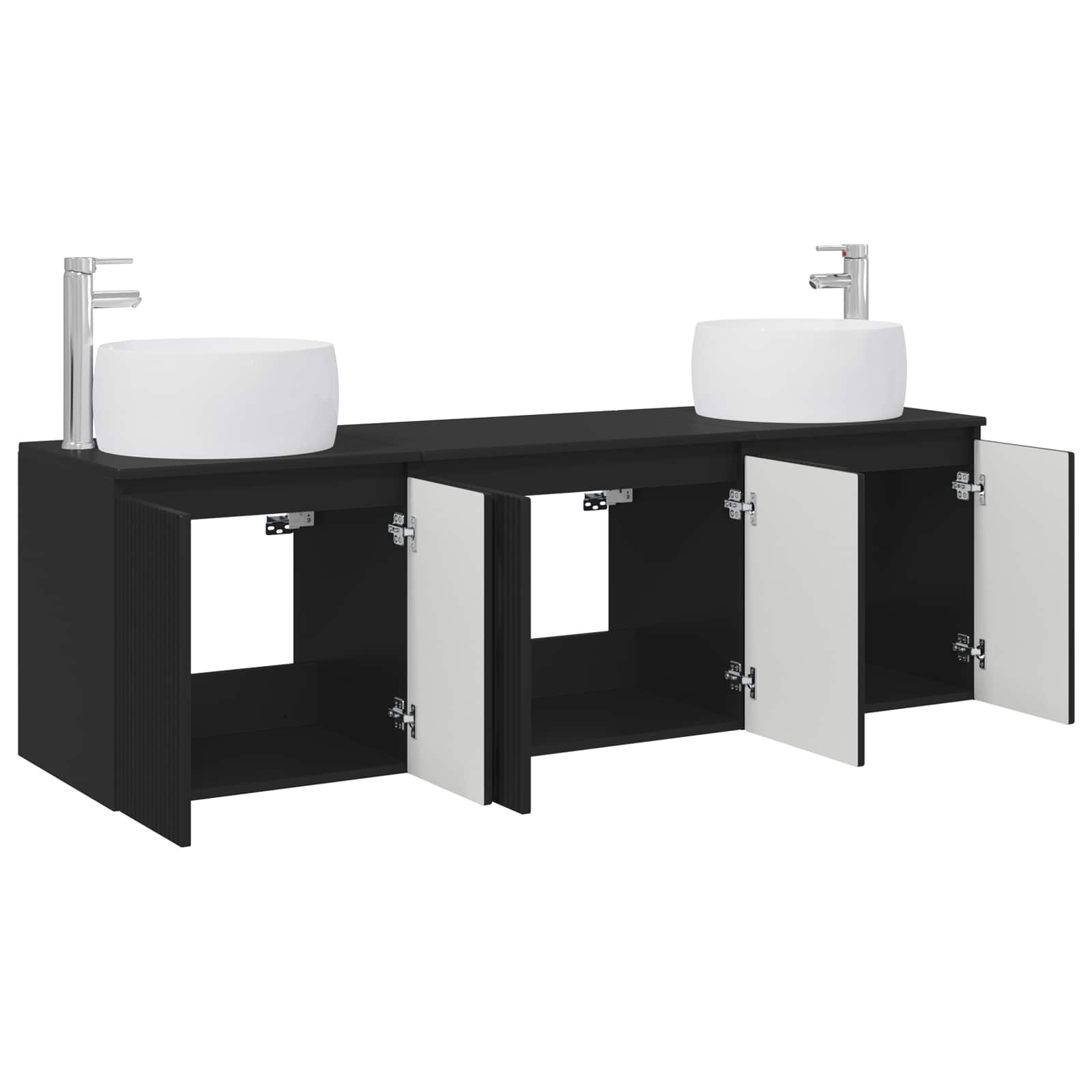 Ensemble d'armoire de salle de bain 3 pc Noir