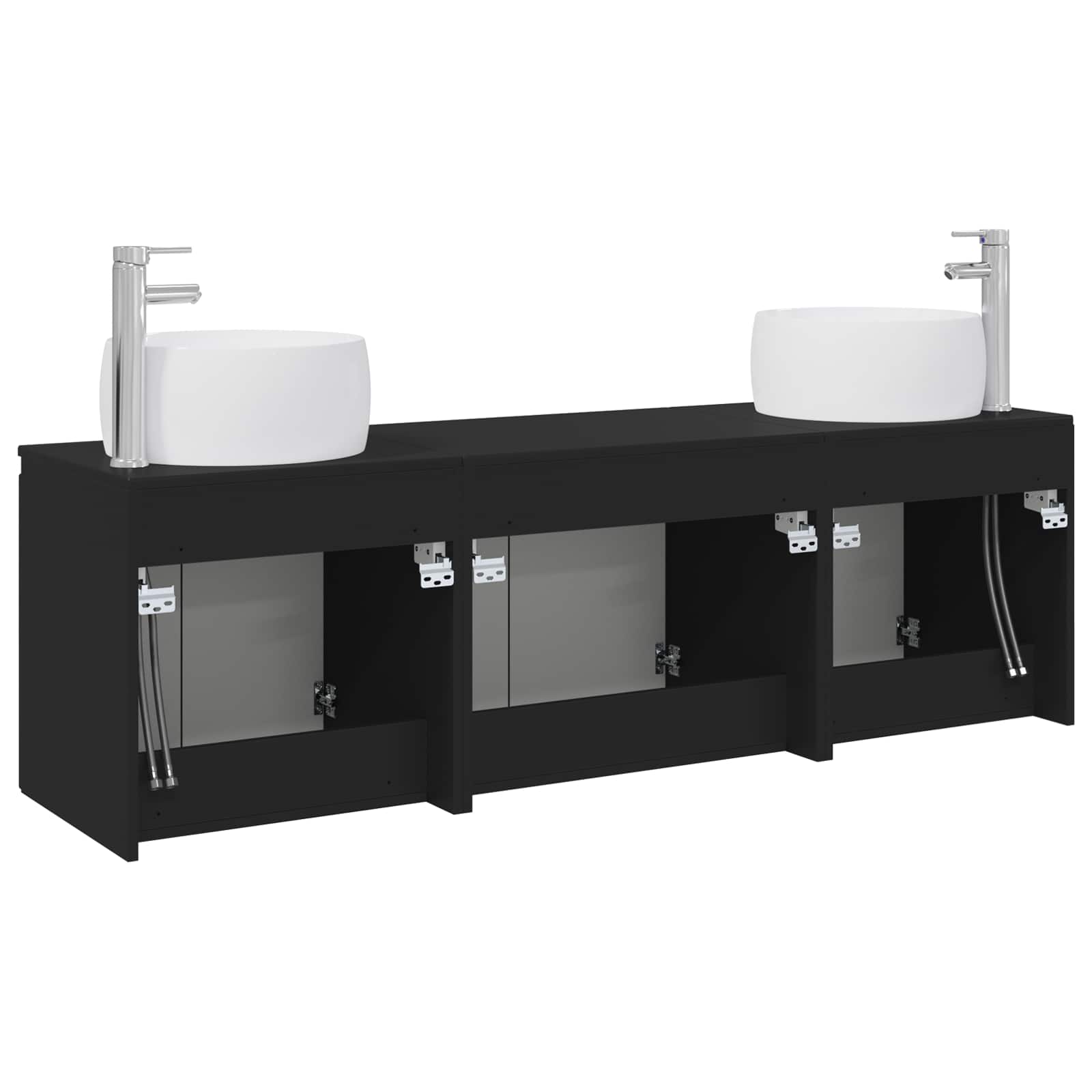 Ensemble d'armoire de salle de bain 3 pc Noir