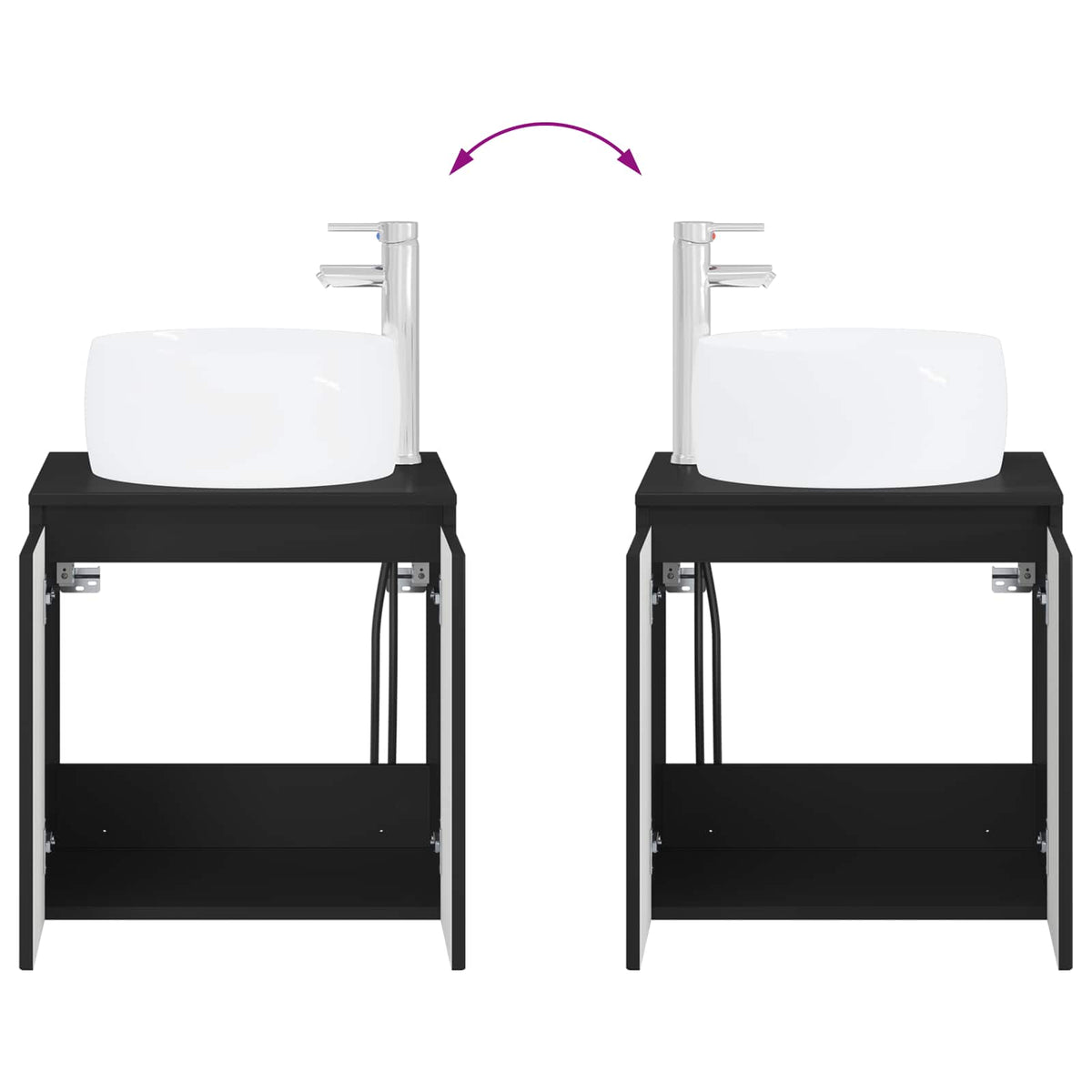 Ensemble d'armoire de salle de bain 3 pc Noir