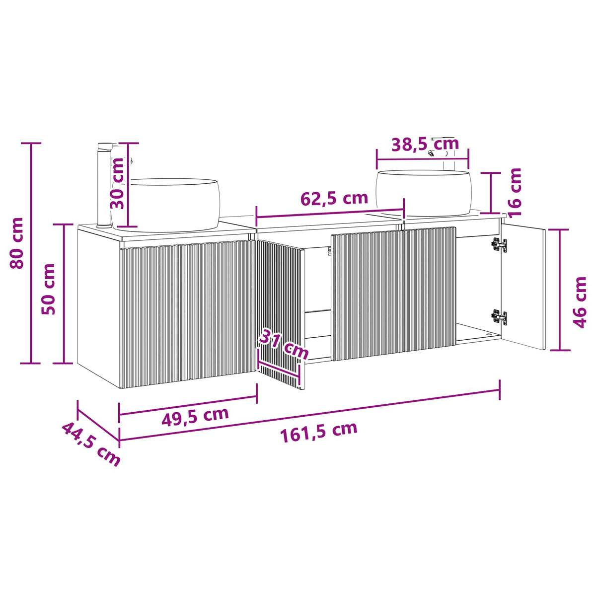 Ensemble d'armoire de salle de bain 3 pc Chêne Sonoma