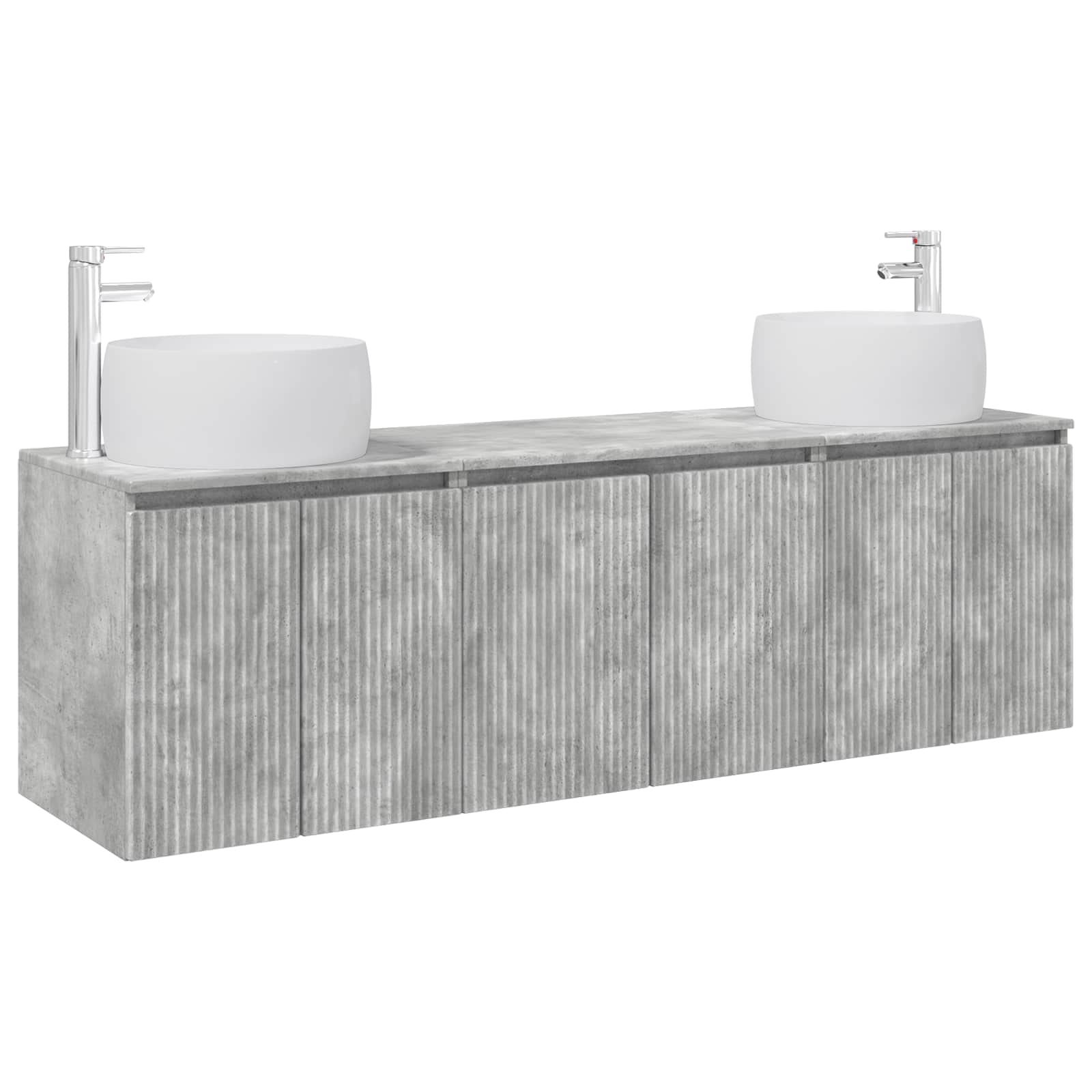 Ensemble d'armoire de salle de bain 3 pc Gris béton