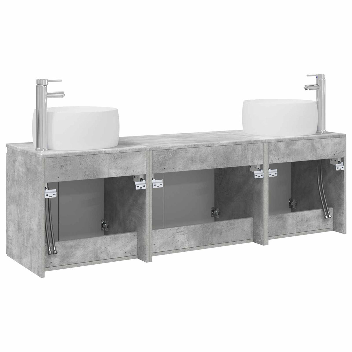 Ensemble d'armoire de salle de bain 3 pc Gris béton