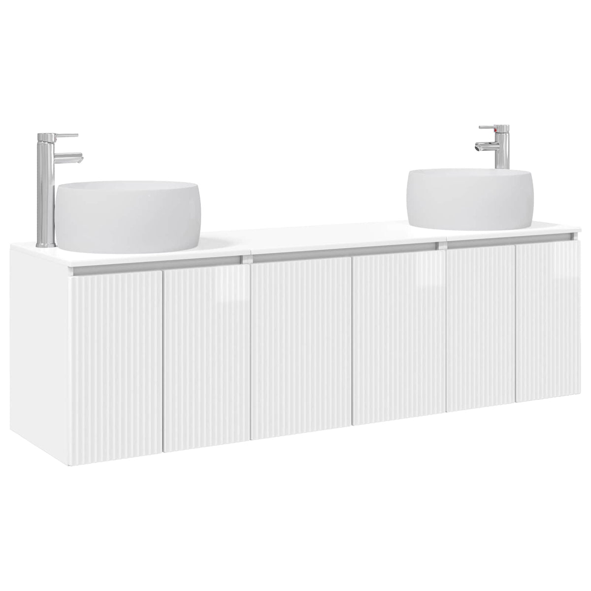 Ensemble d'armoire de salle de bain 3 pc Blanc brillant