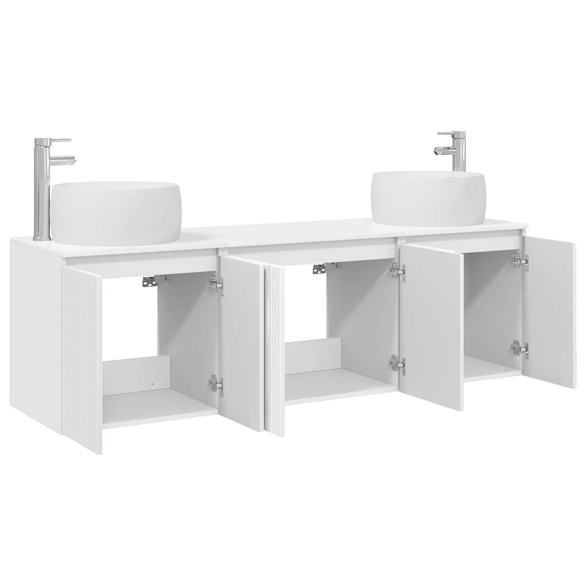 Ensemble d'armoire de salle de bain 3 pc Blanc brillant