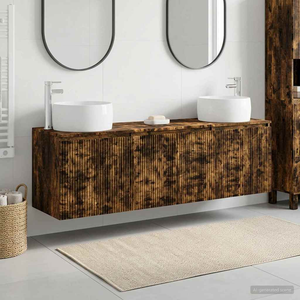 Ensemble d'armoire de salle de bain 3 pc Chêne fumé