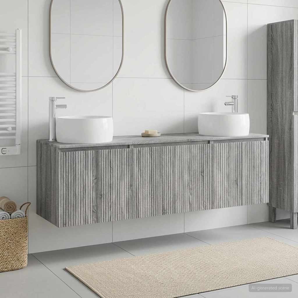 Ensemble d'armoire de salle de bain 3 pc Sonoma gris