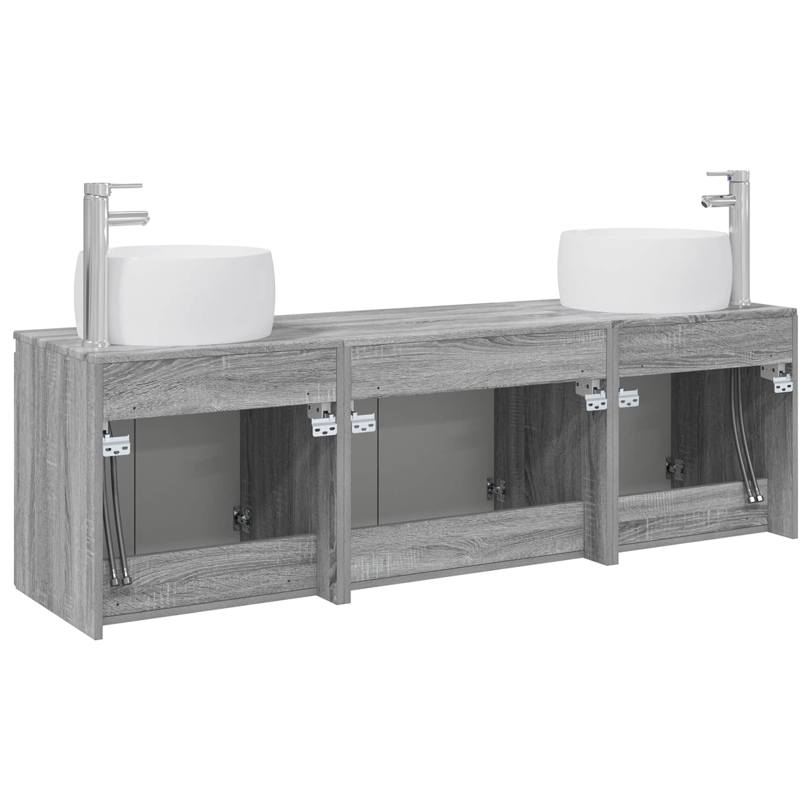 Ensemble d'armoire de salle de bain 3 pc Sonoma gris
