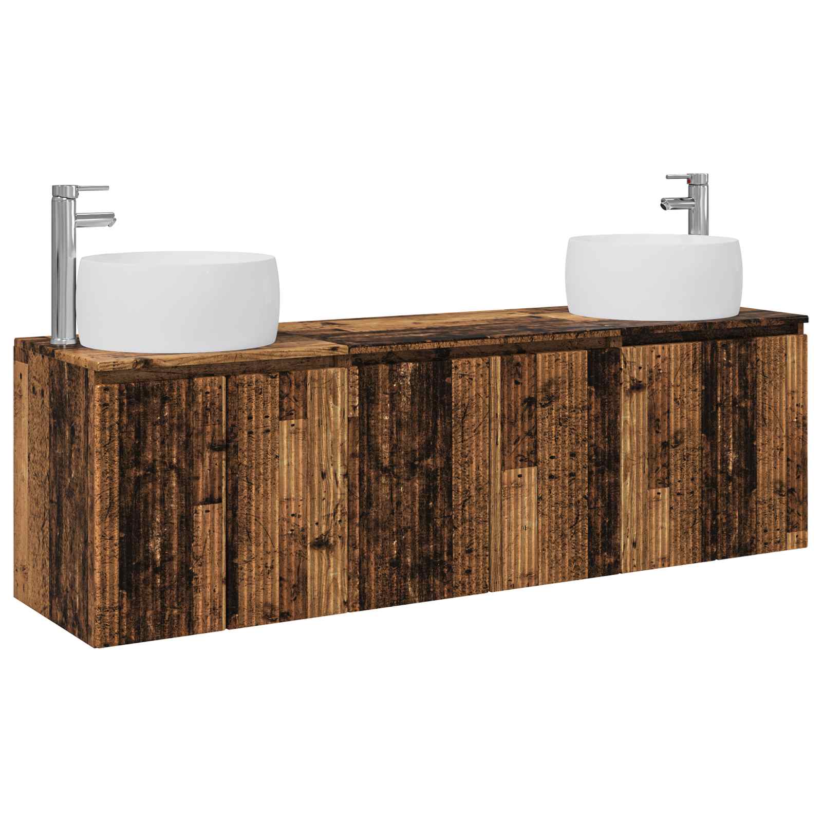 Ensemble d'armoire de salle de bain 3 pc Bois ancien