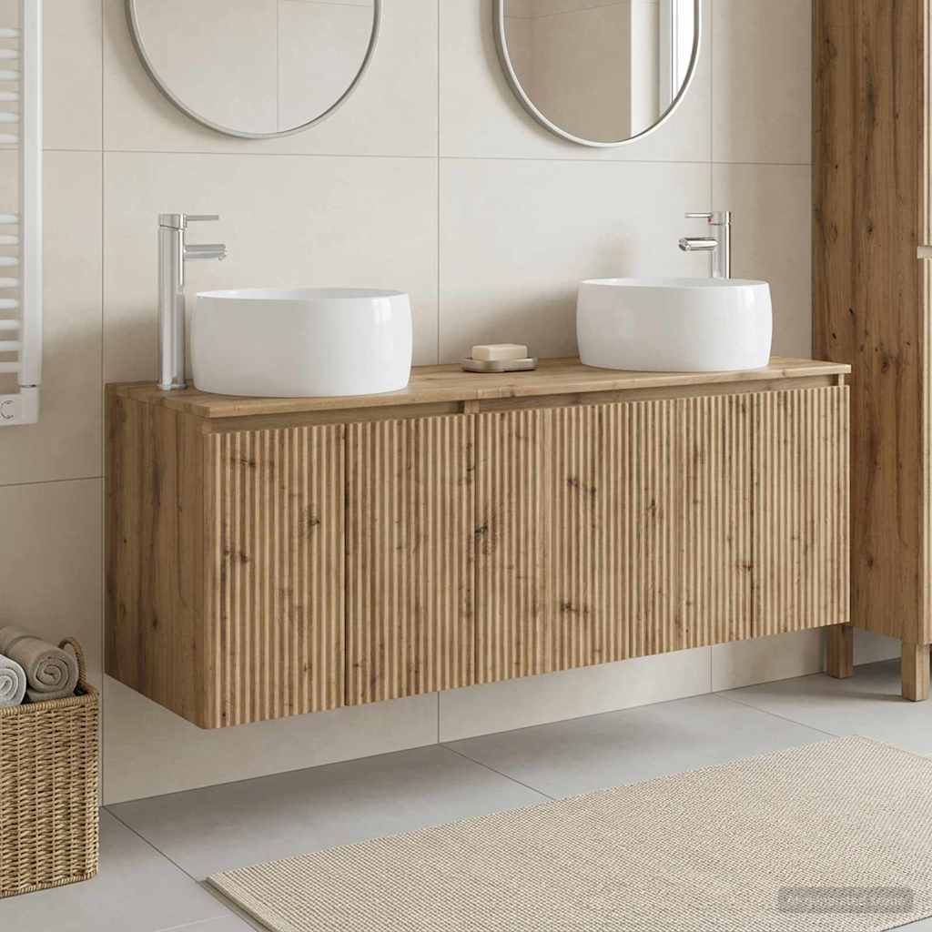 Ensemble d'armoire de salle de bain 3 pc Chêne artisanal