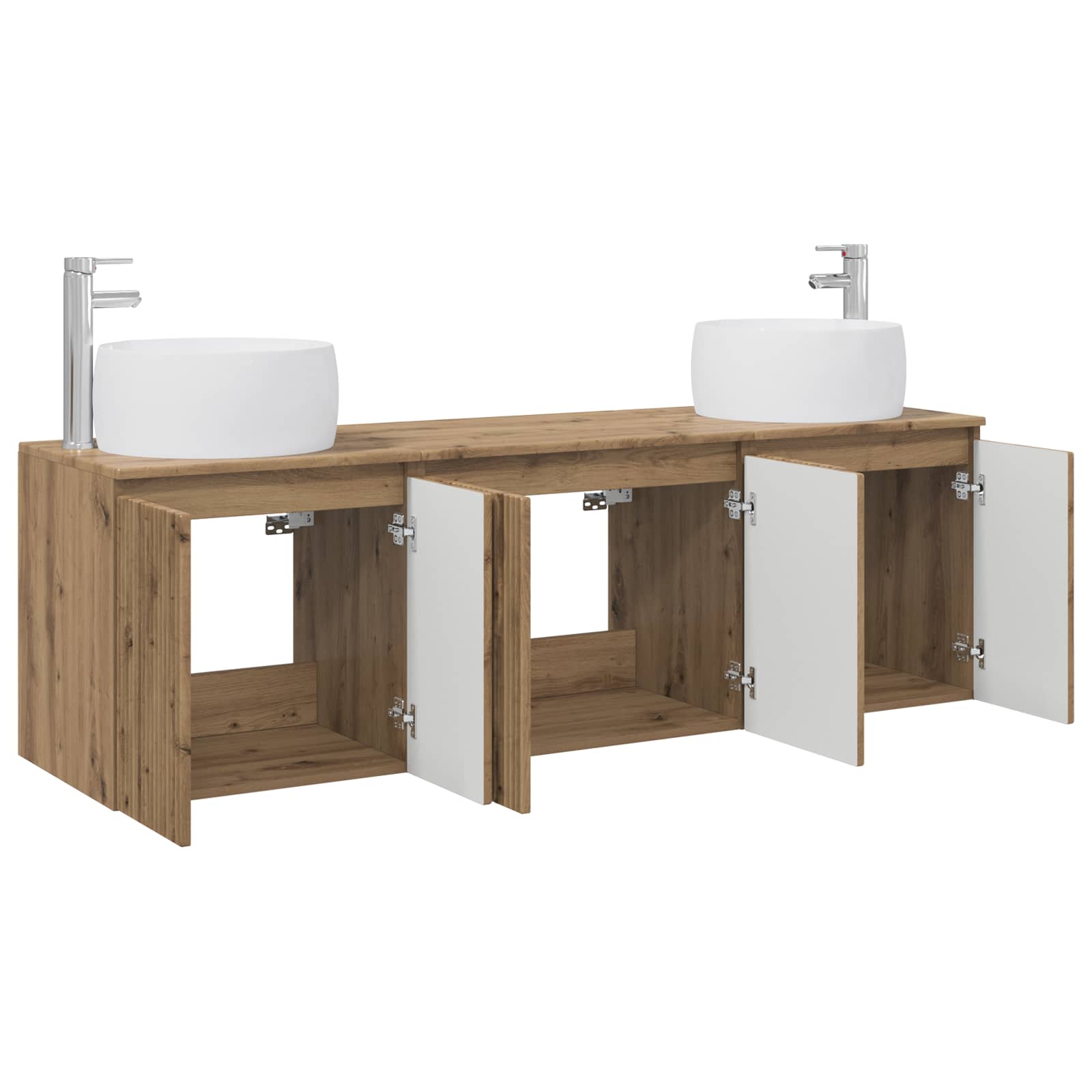 Ensemble d'armoire de salle de bain 3 pc Chêne artisanal