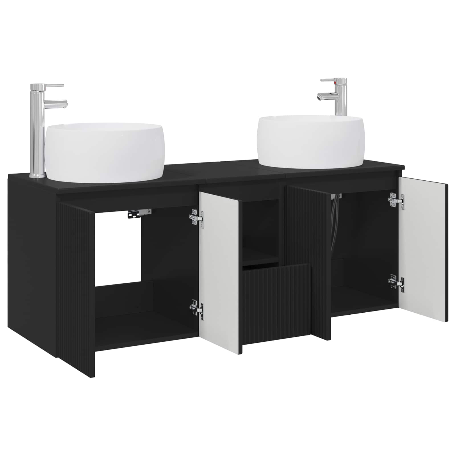 Ensemble d'armoire de salle de bain 3 pc Noir