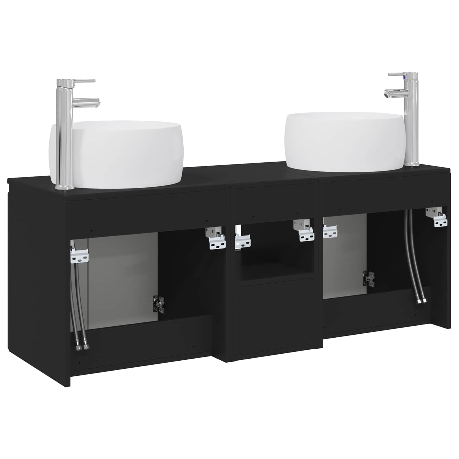 Ensemble d'armoire de salle de bain 3 pc Noir