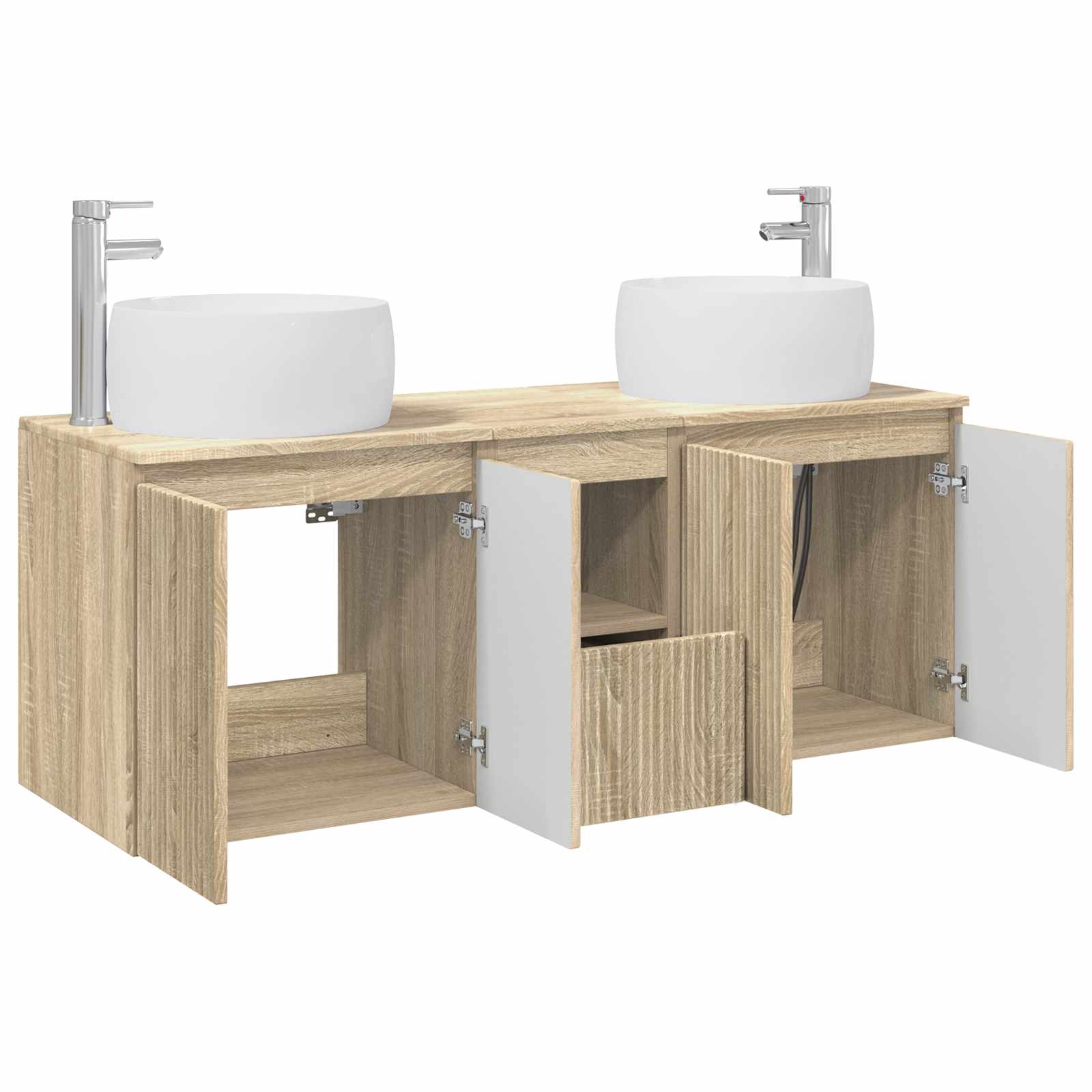 Ensemble d'armoire de salle de bain 3 pc Chêne Sonoma