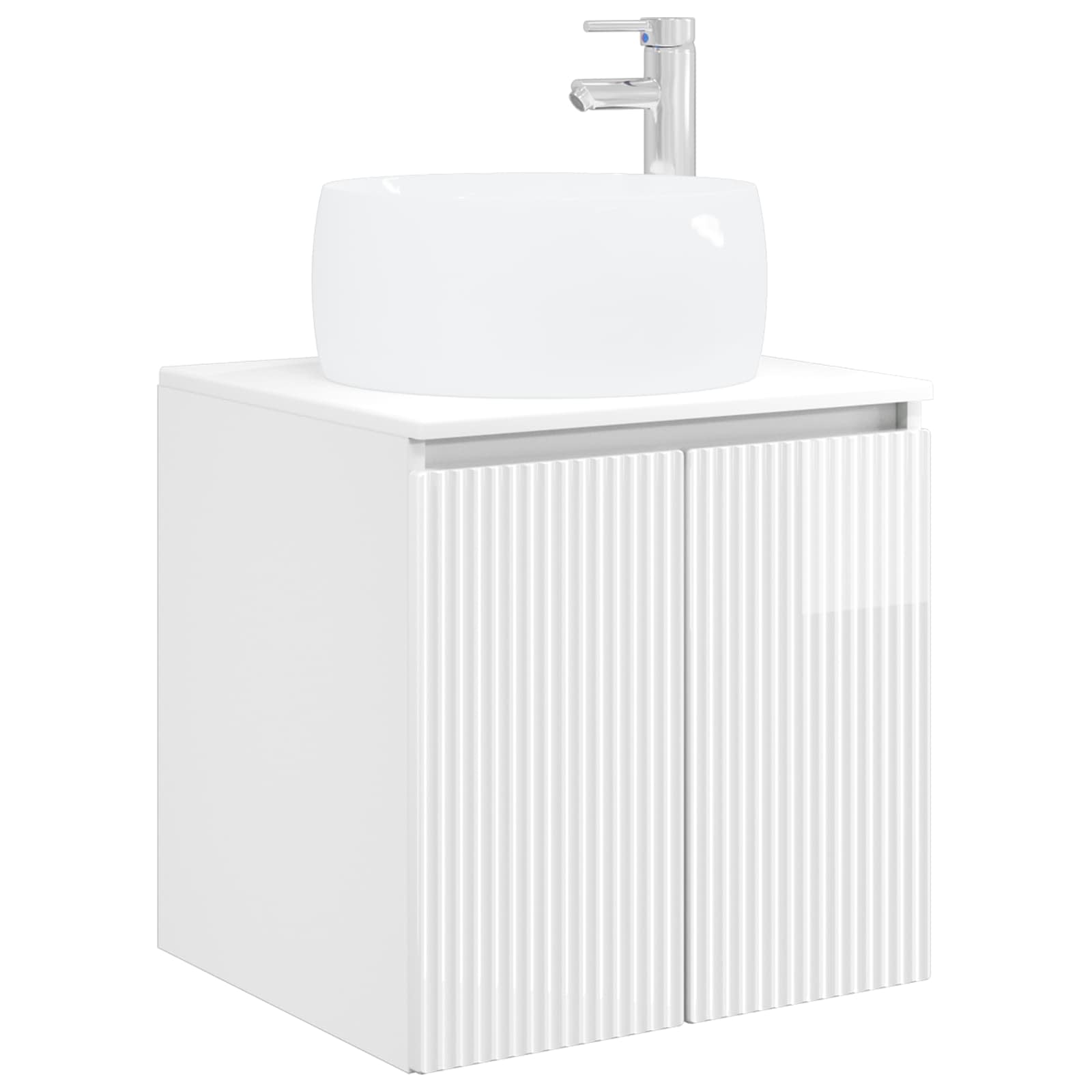 Ensemble d'armoire de salle de bain 3 pc Blanc brillant