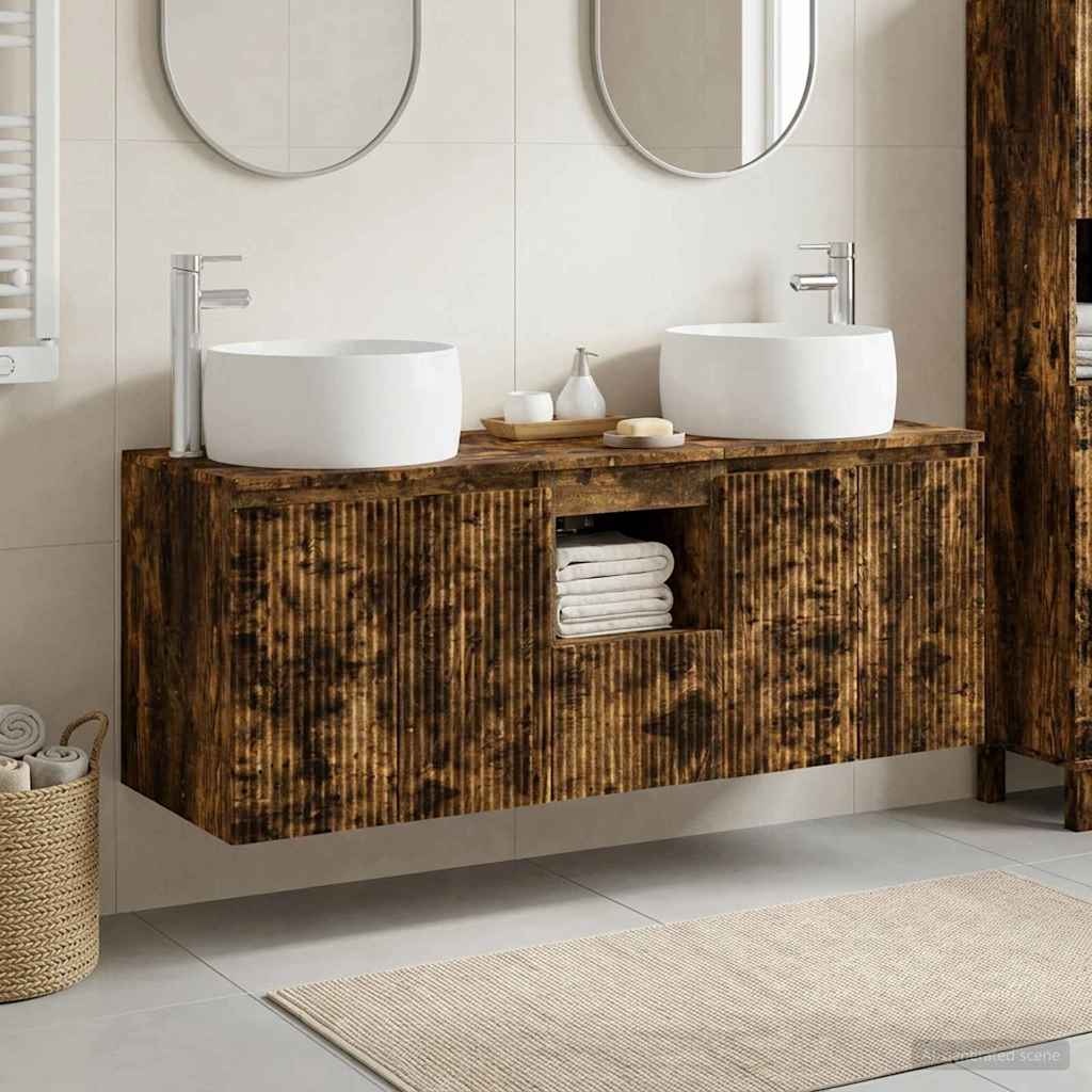 Ensemble d'armoire de salle de bain 3 pc Chêne fumé
