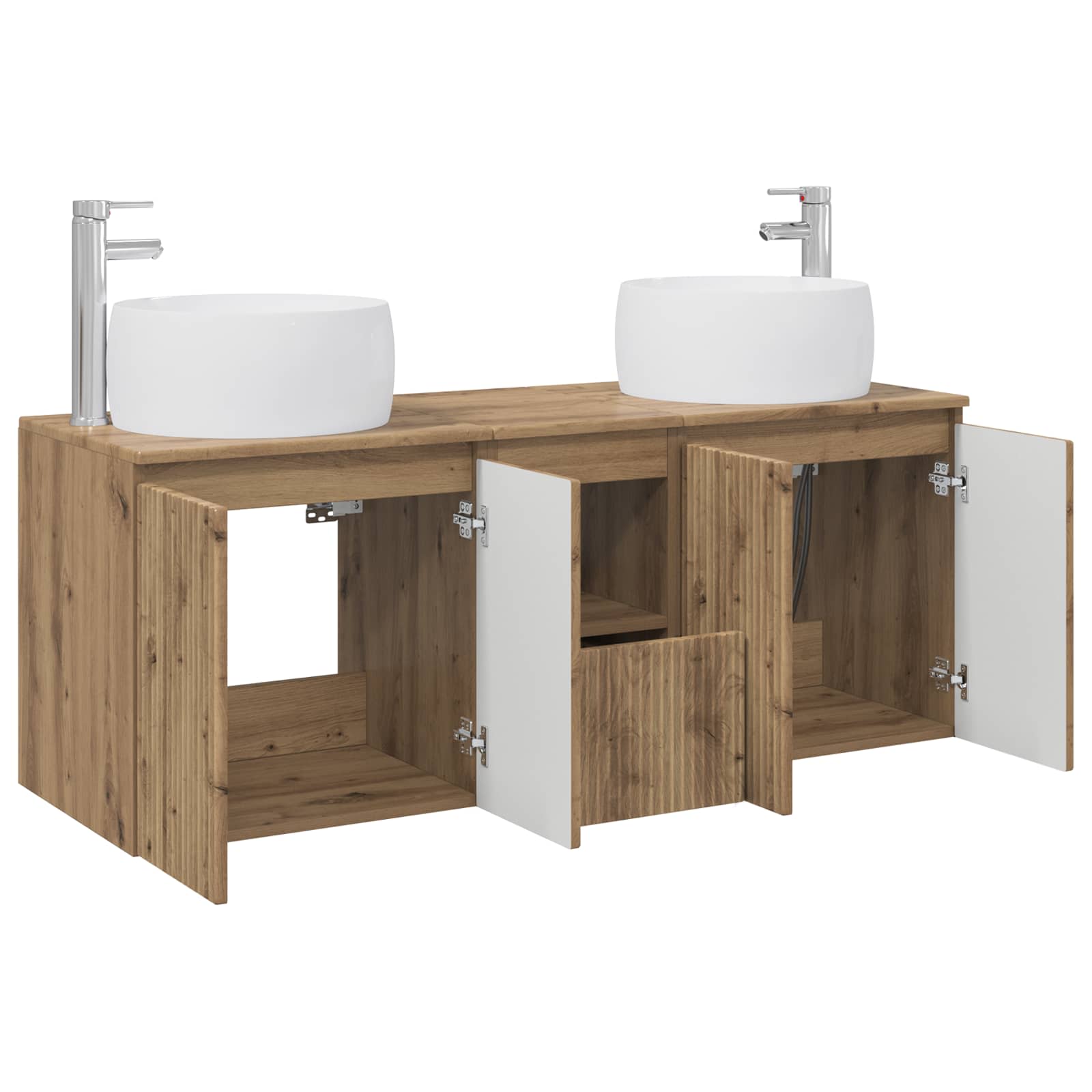 Ensemble d'armoire de salle de bain 3 pc Chêne artisanal