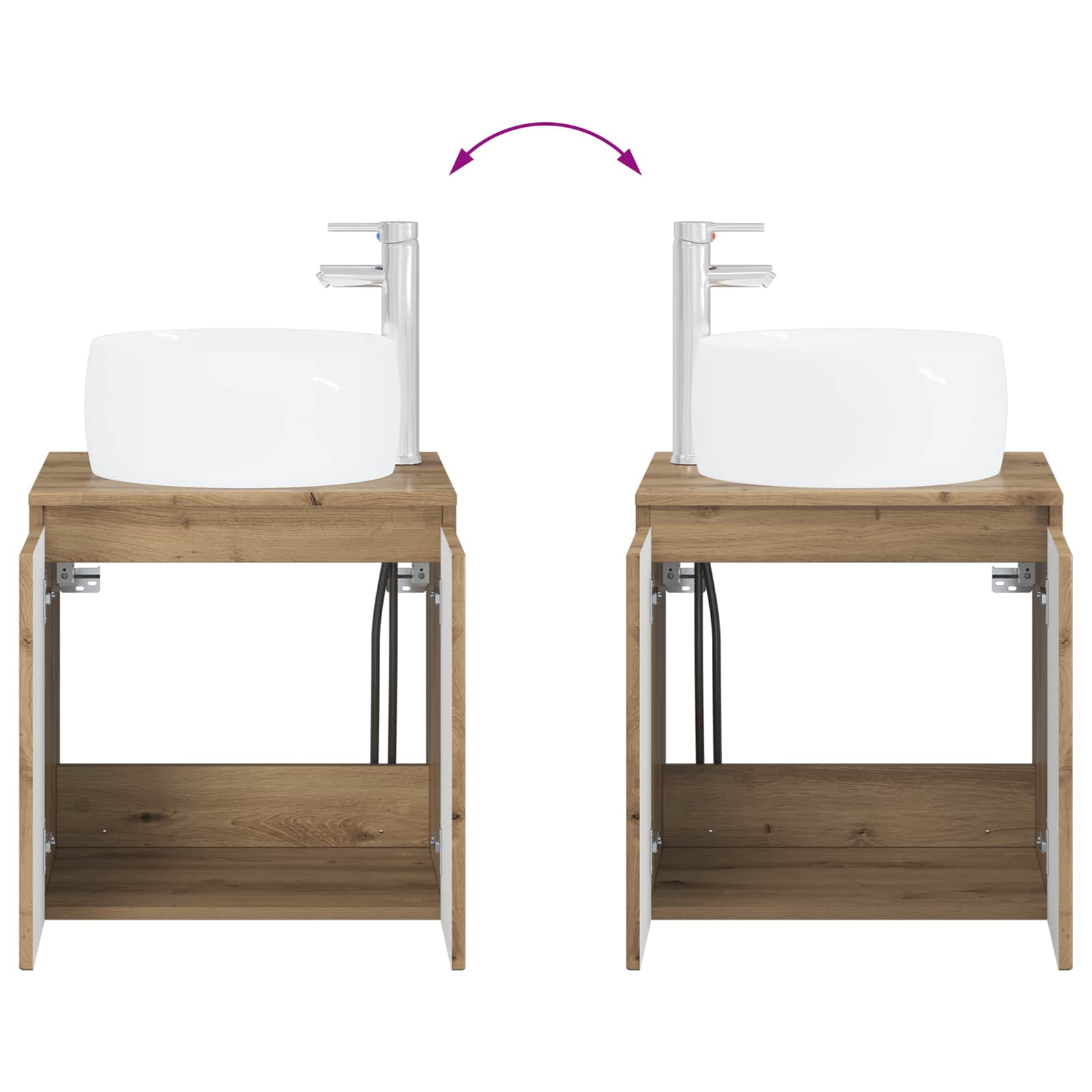 Ensemble d'armoire de salle de bain 3 pc Chêne artisanal