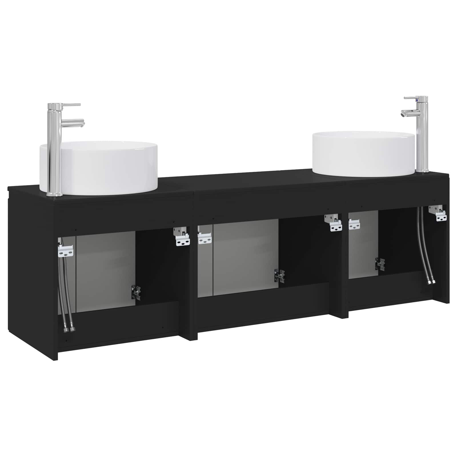 Ensemble d'armoire de salle de bain 3 pc Noir