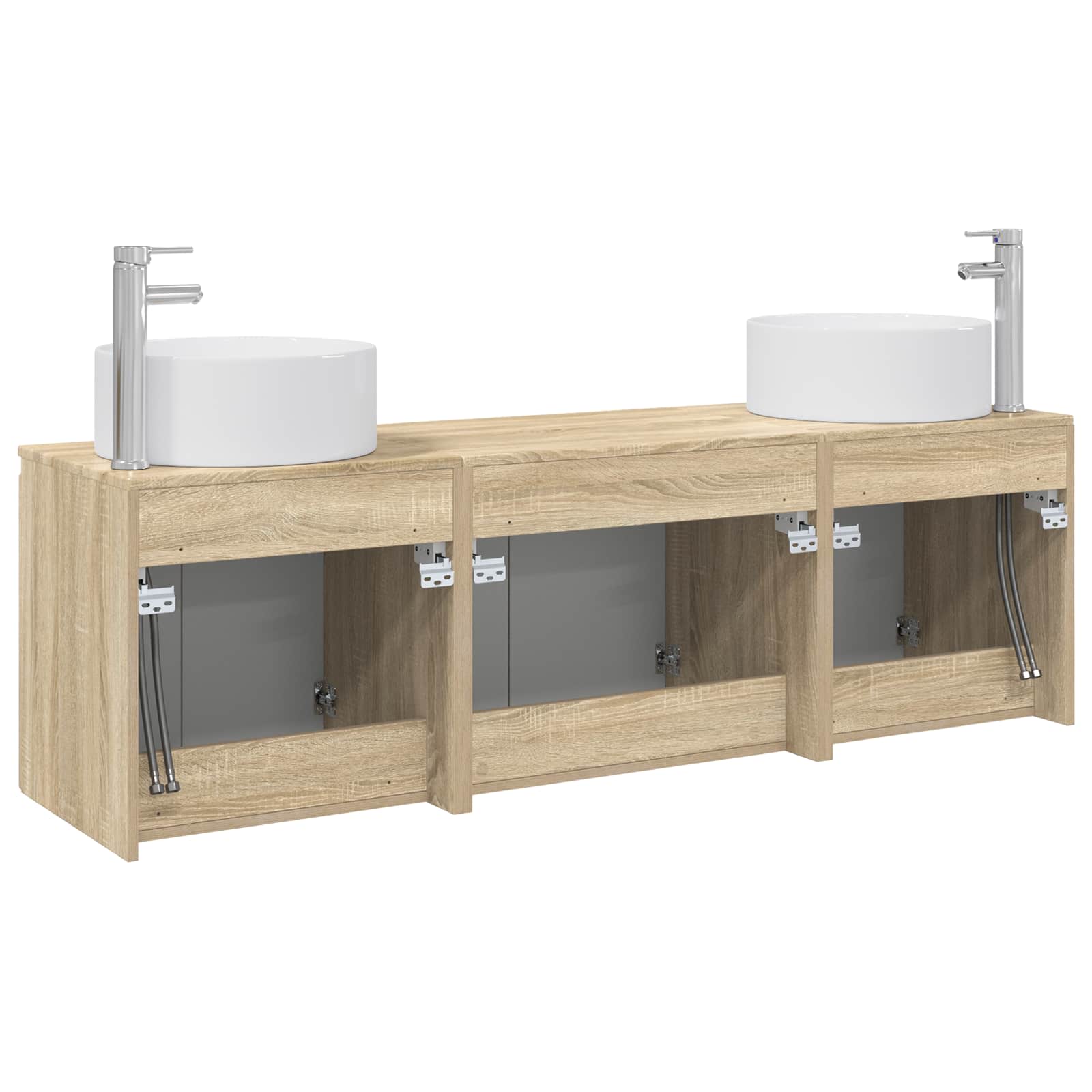 Ensemble d'armoire de salle de bain 3 pc Chêne Sonoma