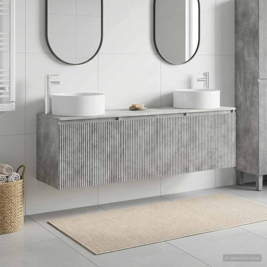 Ensemble d'armoire de salle de bain 3 pc Gris béton