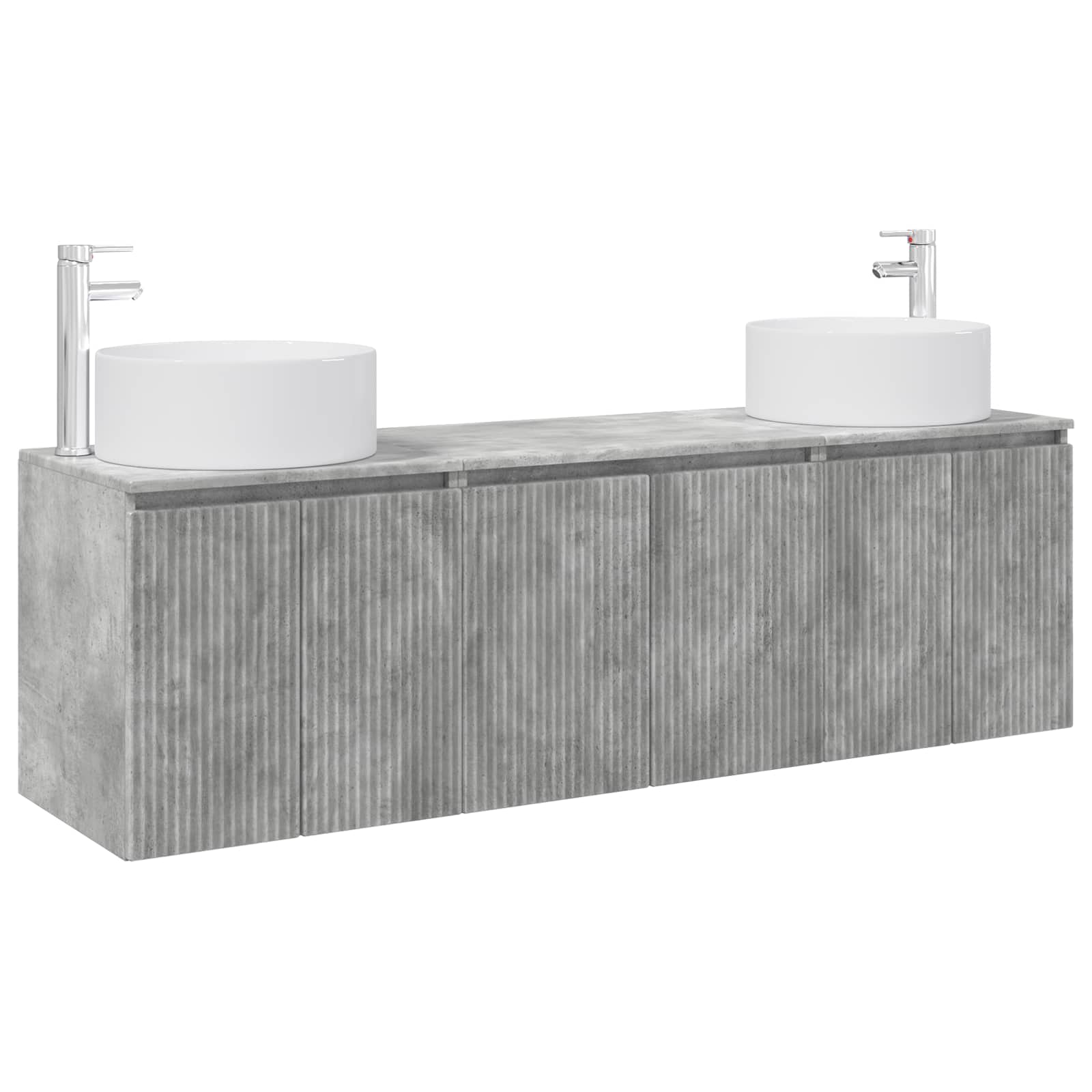 Ensemble d'armoire de salle de bain 3 pc Gris béton