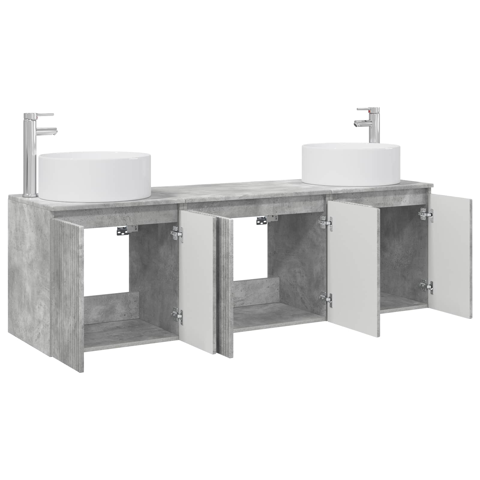 Ensemble d'armoire de salle de bain 3 pc Gris béton