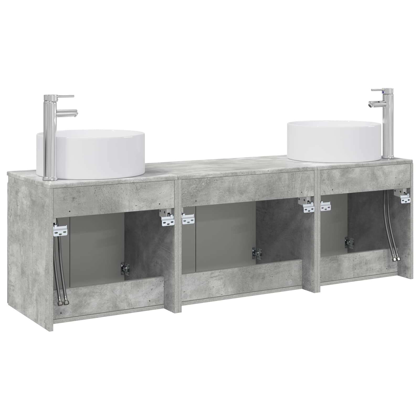 Ensemble d'armoire de salle de bain 3 pc Gris béton