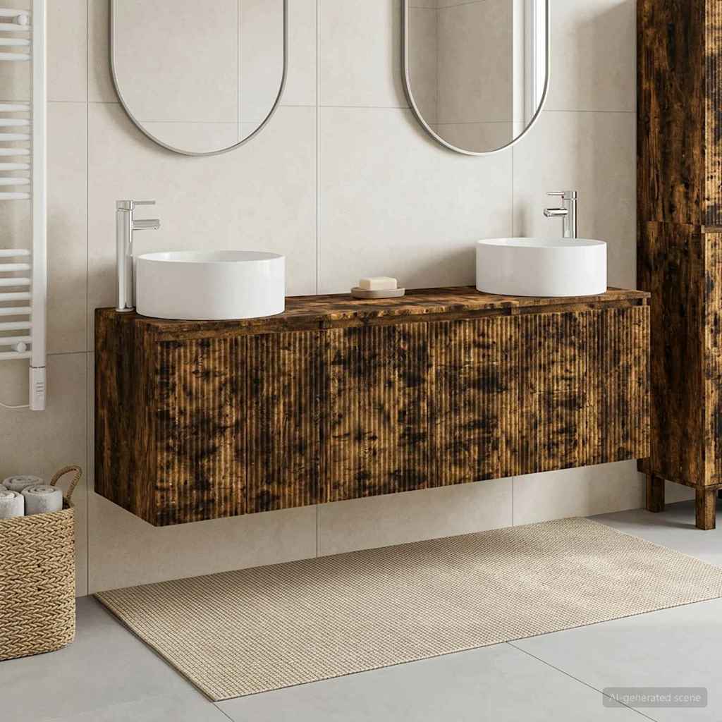 Ensemble d'armoire de salle de bain 3 pc Chêne fumé