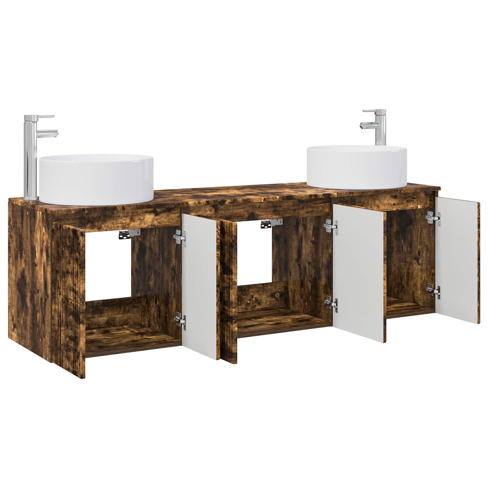 Ensemble d'armoire de salle de bain 3 pc Chêne fumé