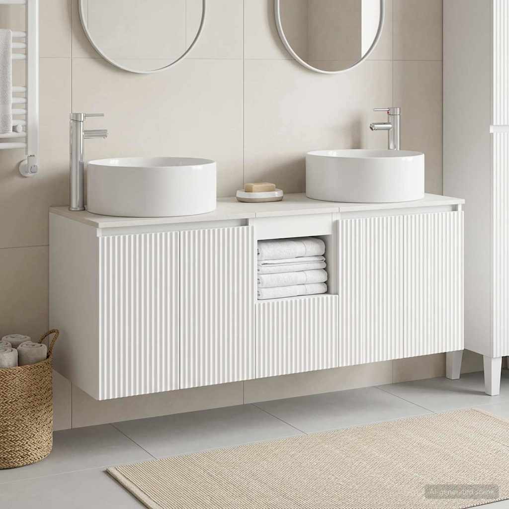 Ensemble d'armoire de salle de bain 3 pc Blanc