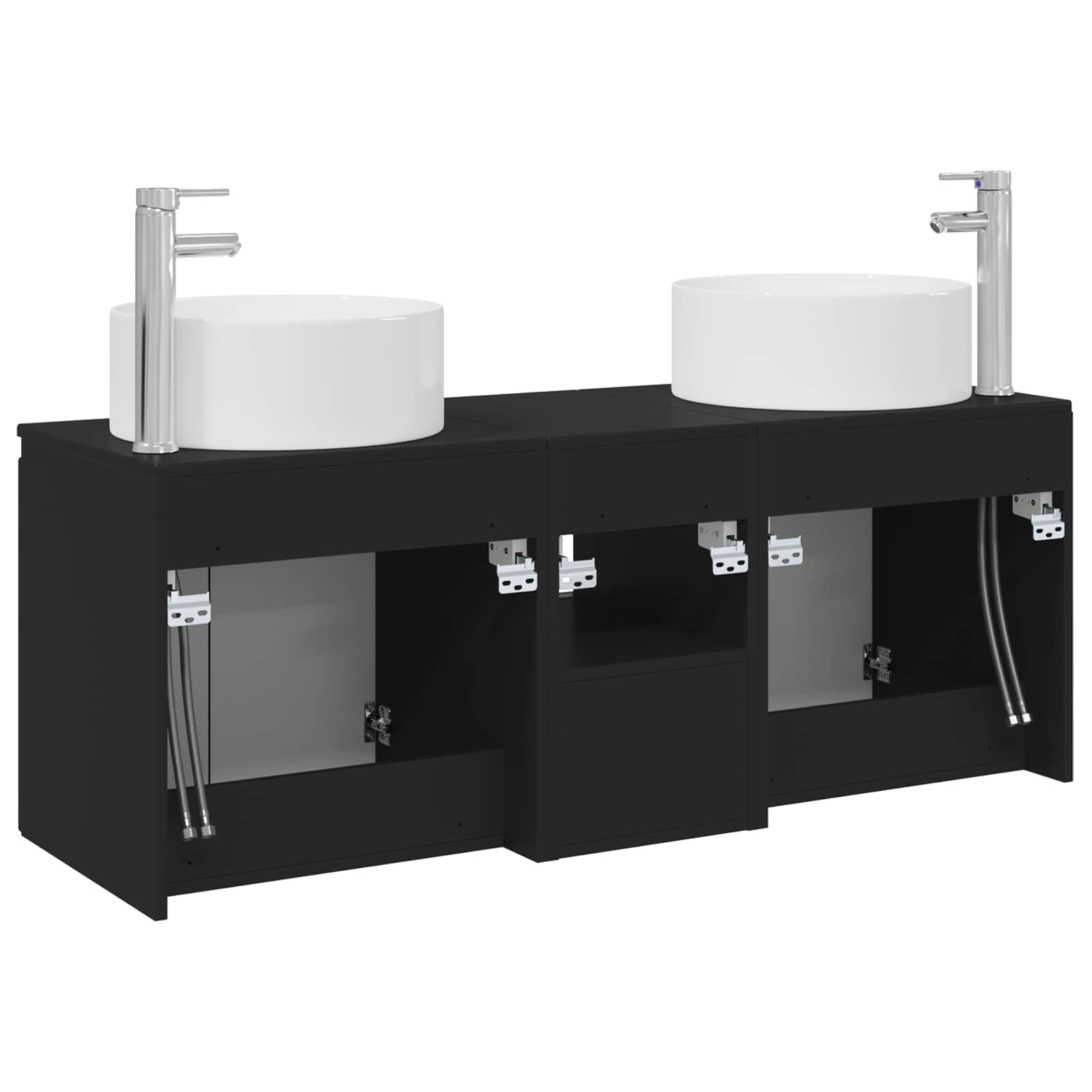 Ensemble d'armoire de salle de bain 3 pc Noir