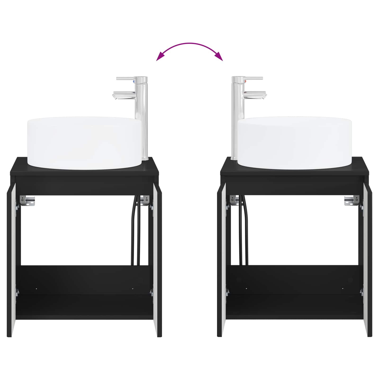 Ensemble d'armoire de salle de bain 3 pc Noir