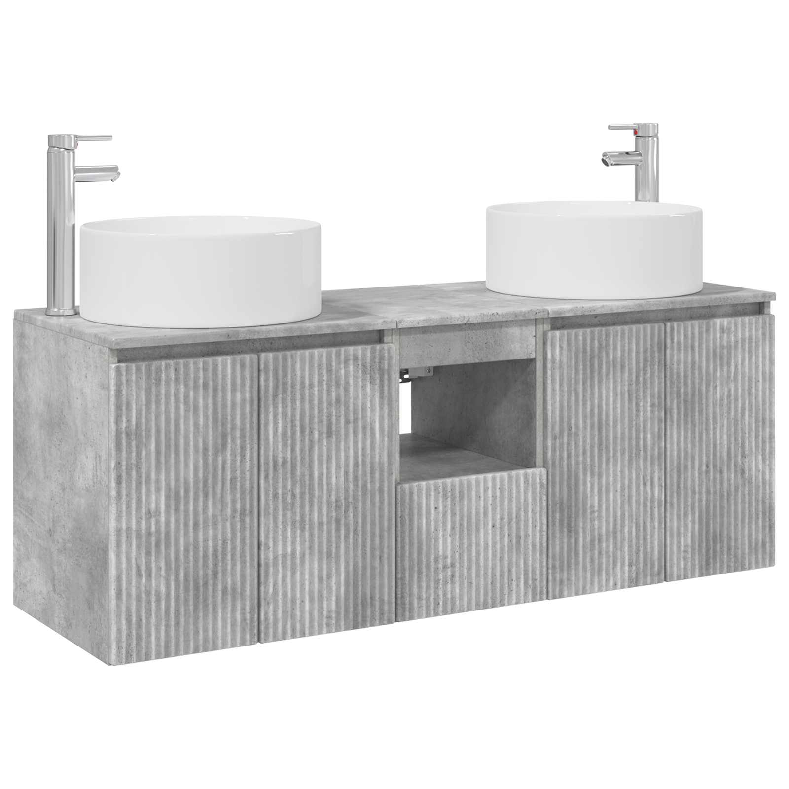 Ensemble d'armoire de salle de bain 3 pc Gris béton