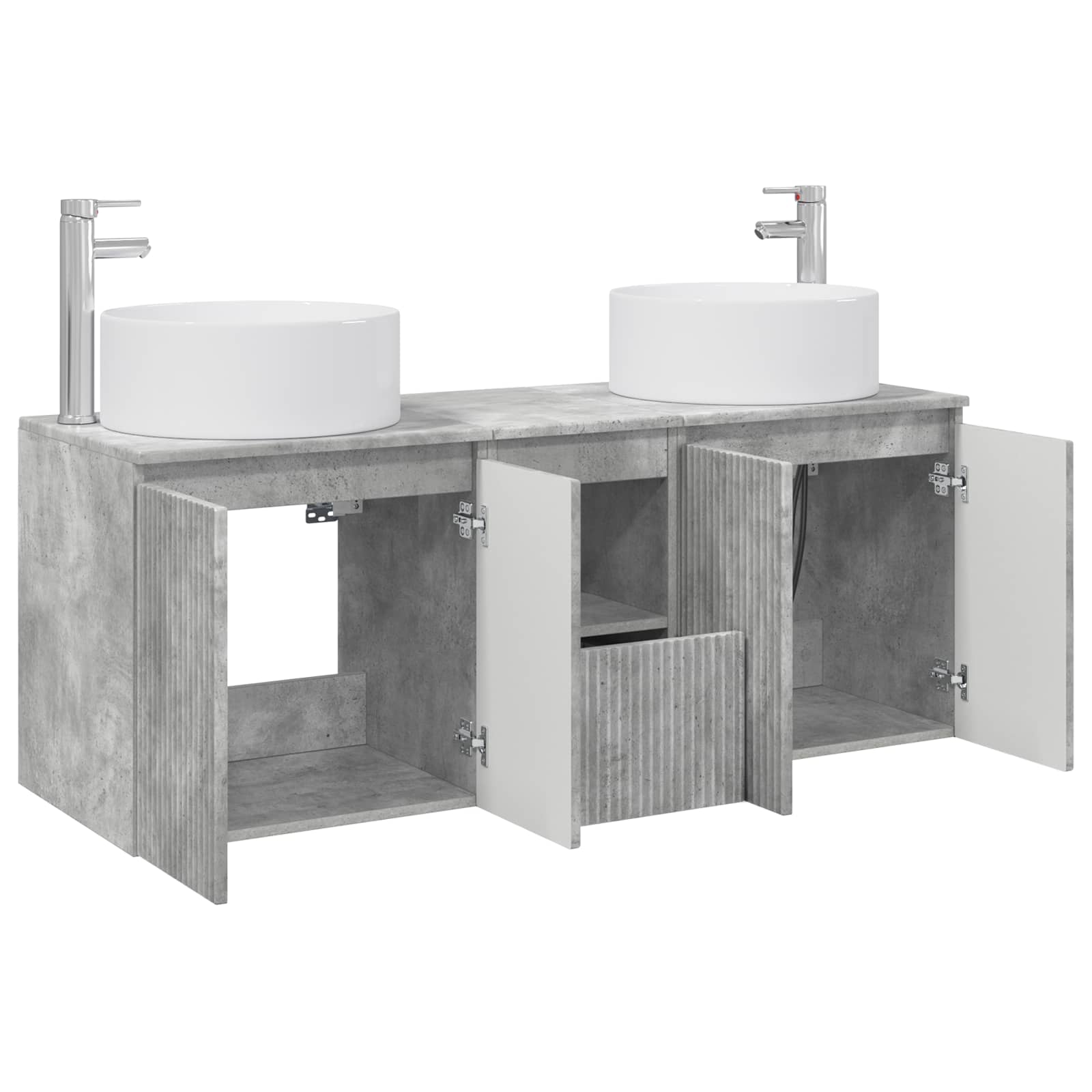 Ensemble d'armoire de salle de bain 3 pc Gris béton