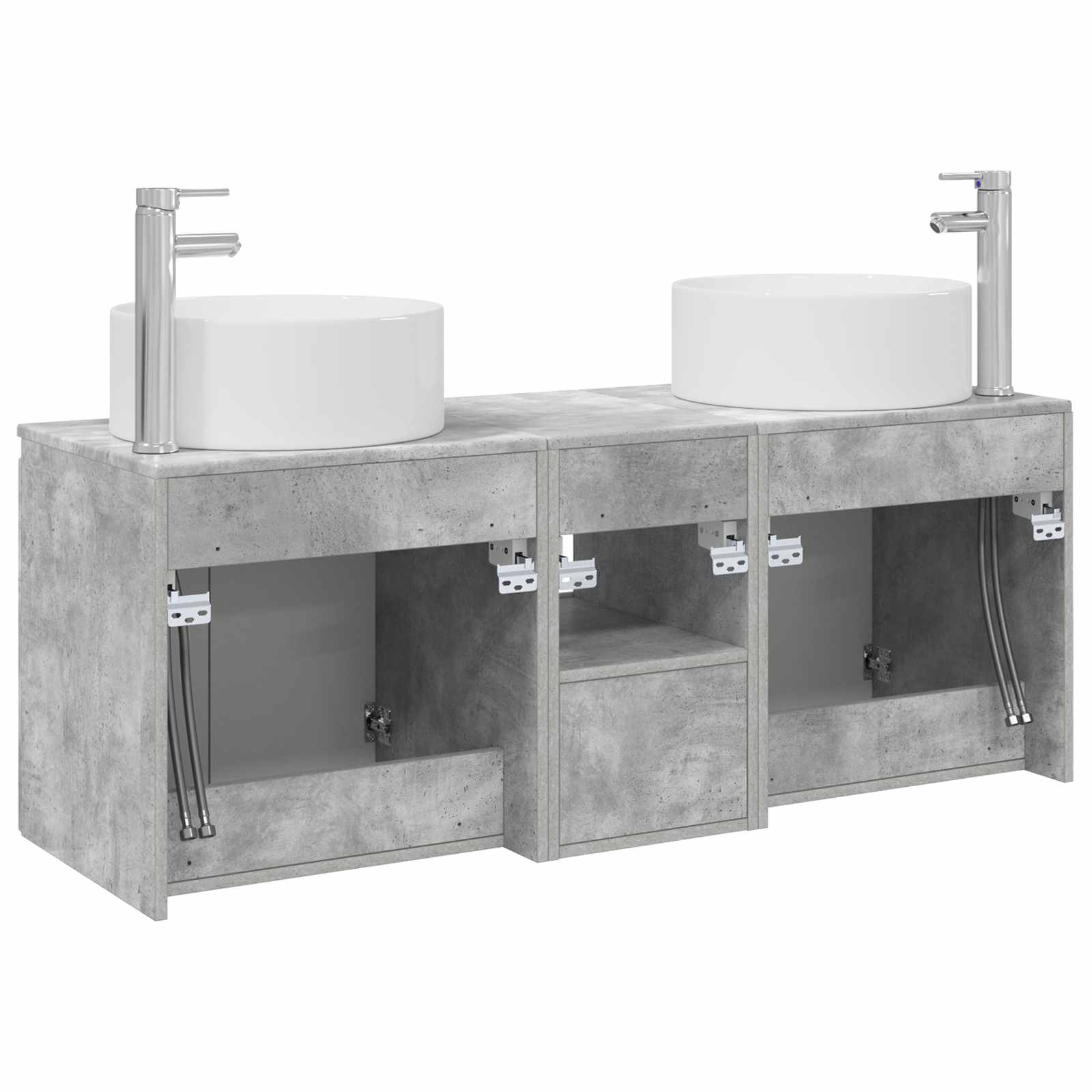 Ensemble d'armoire de salle de bain 3 pc Gris béton