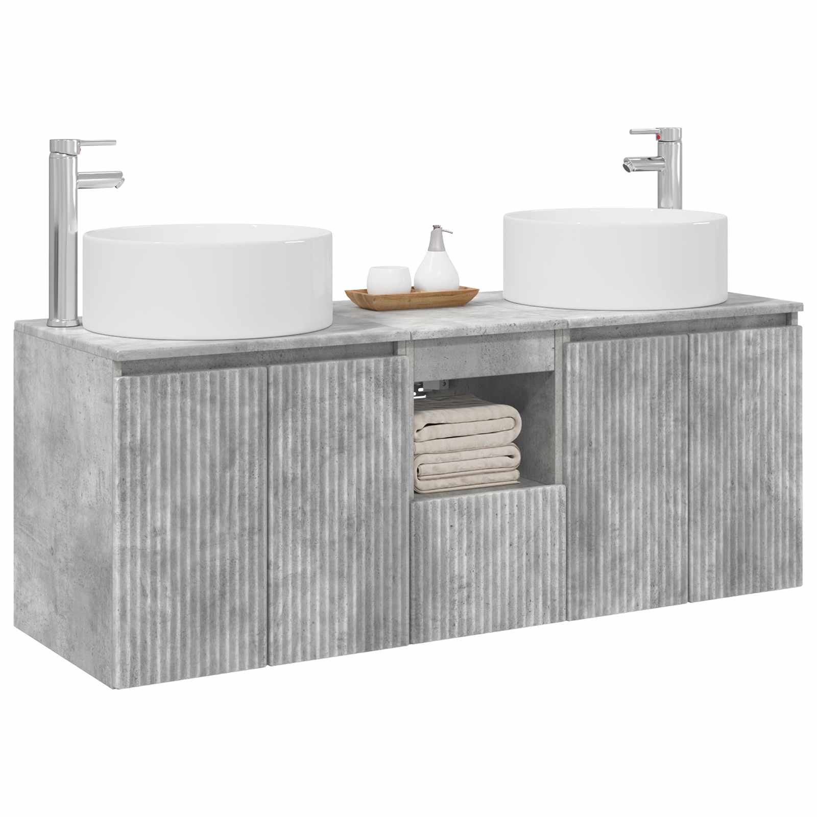 Ensemble d'armoire de salle de bain 3 pc Gris béton