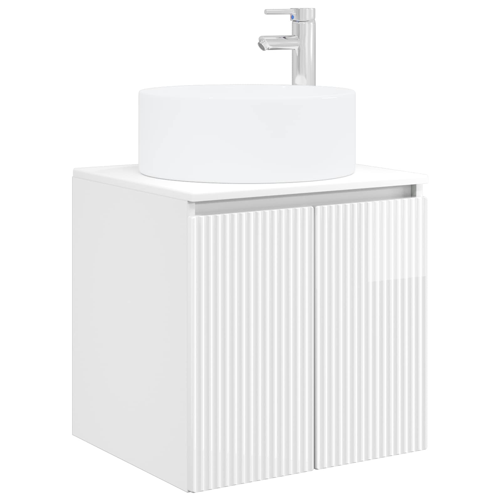 Ensemble d'armoire de salle de bain 3 pc Blanc brillant