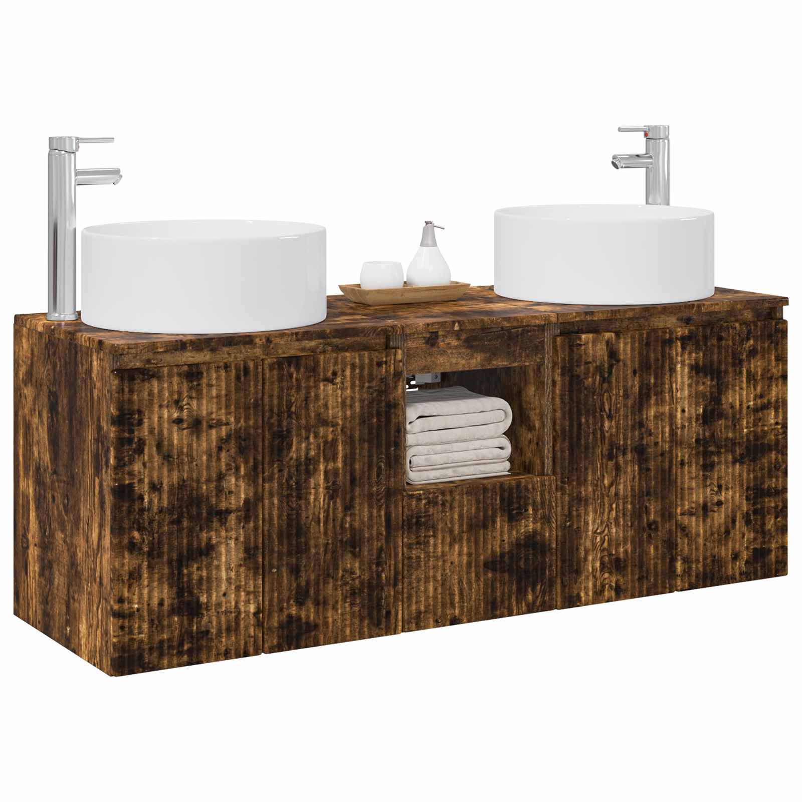Ensemble d'armoire de salle de bain 3 pc Chêne fumé