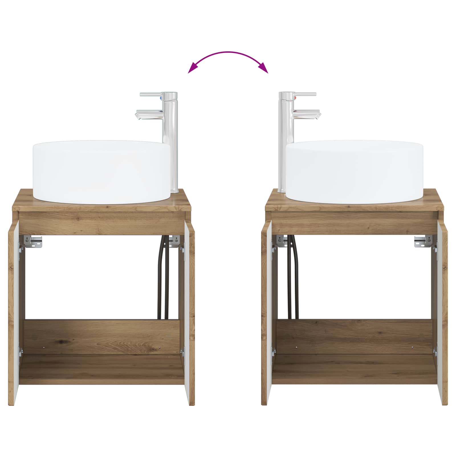 Ensemble d'armoire de salle de bain 3 pc Chêne artisanal