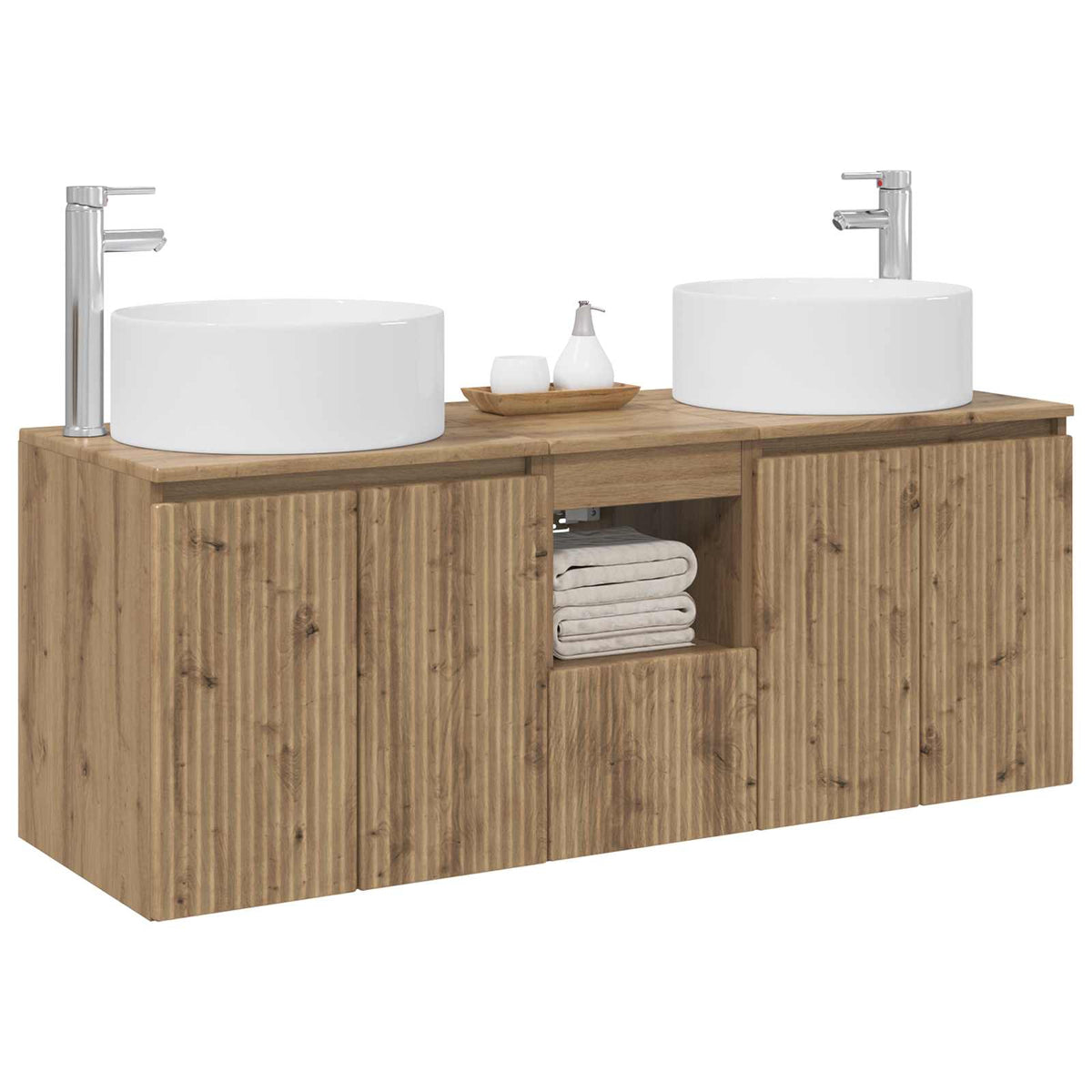Ensemble d'armoire de salle de bain 3 pc Chêne artisanal
