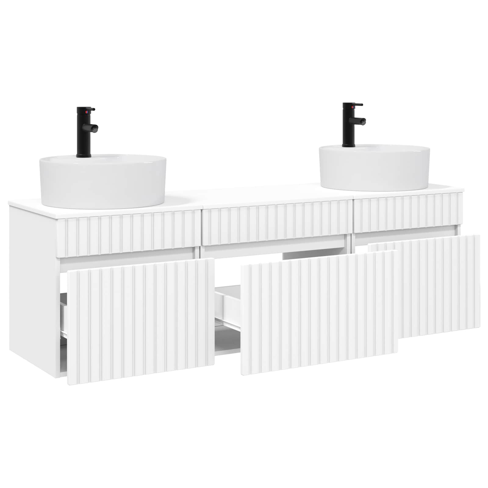 Ensemble d'armoire de salle de bain 3 pc Blanc
