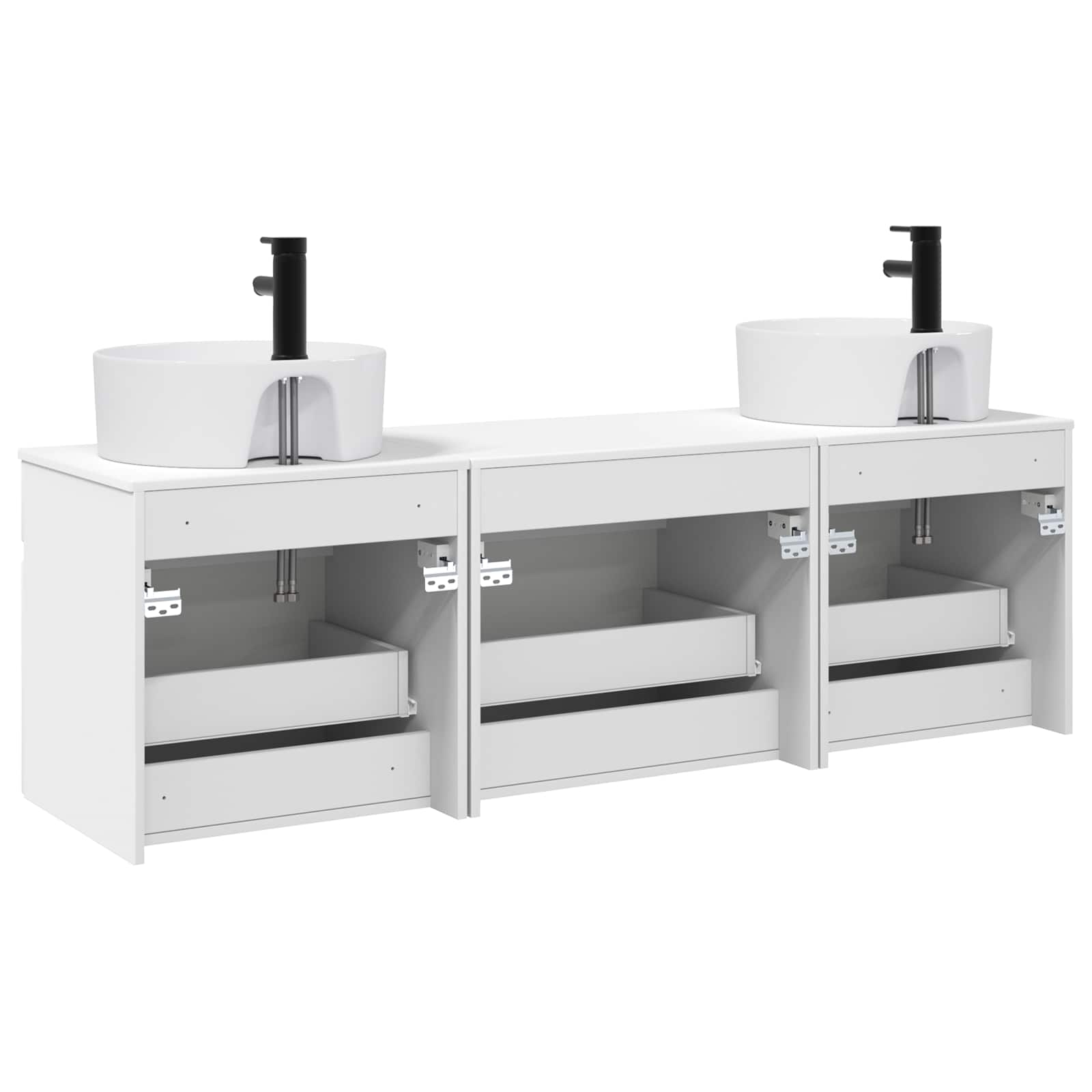 Ensemble d'armoire de salle de bain 3 pc Blanc