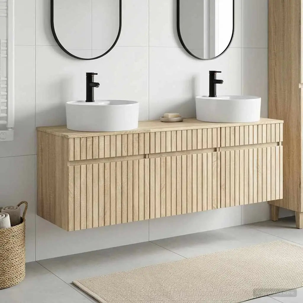 Ensemble d’armoire de salle de bain 3 pc Chêne Sonoma - XIOS