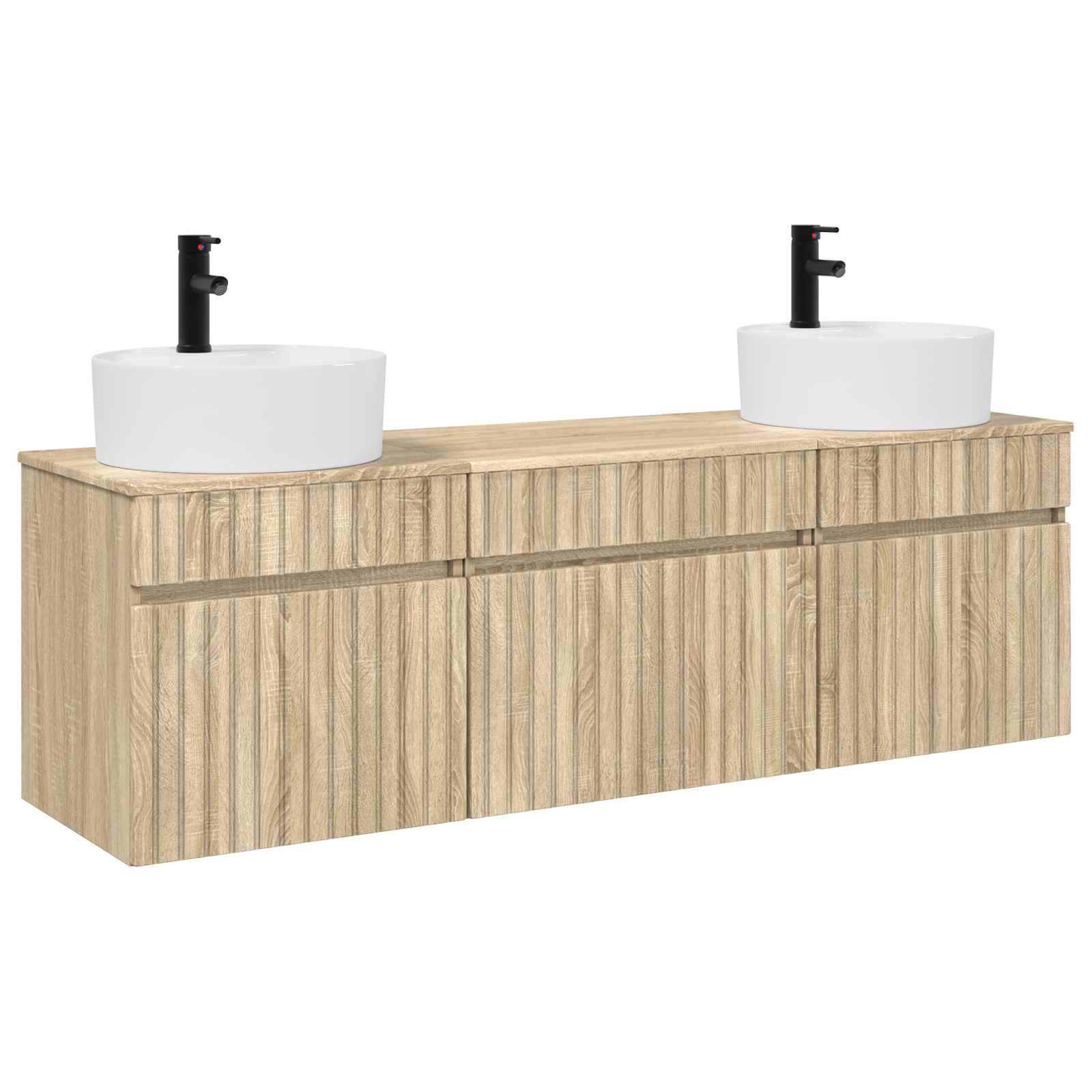 Ensemble d'armoire de salle de bain 3 pc Chêne Sonoma