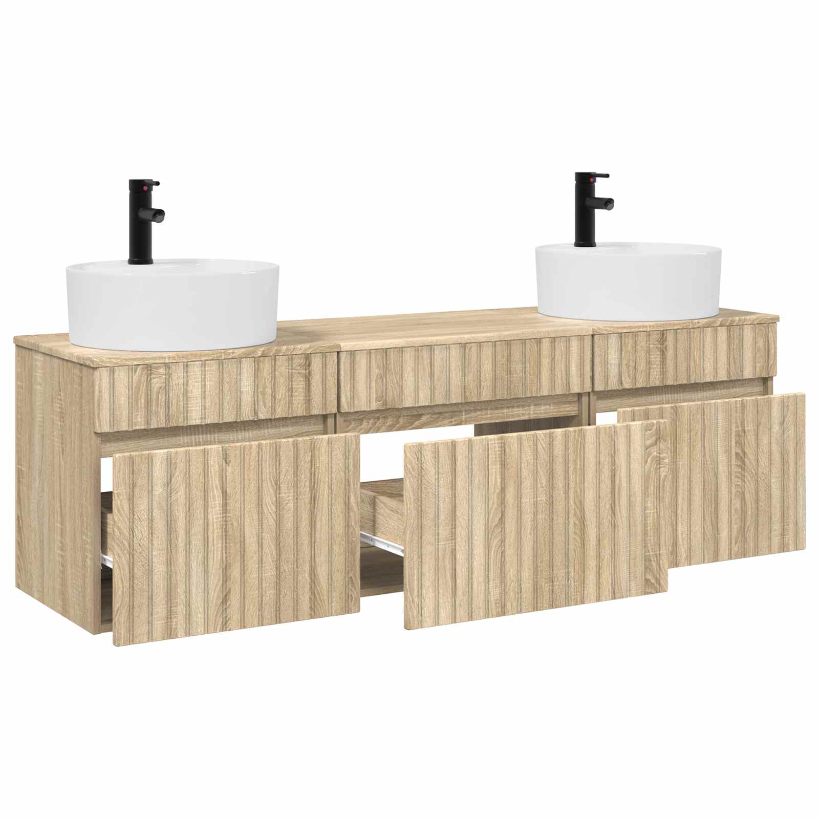 Ensemble d'armoire de salle de bain 3 pc Chêne Sonoma