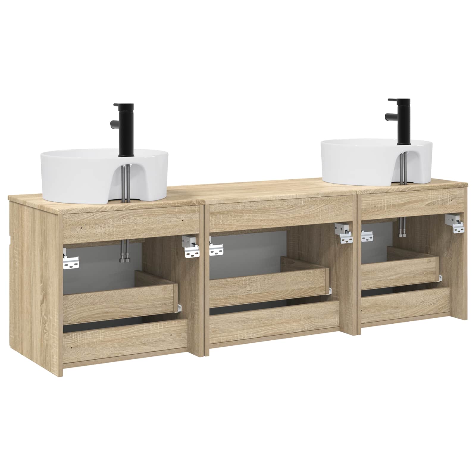 Ensemble d'armoire de salle de bain 3 pc Chêne Sonoma